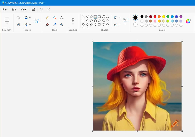 Add Image in Paint For Resize