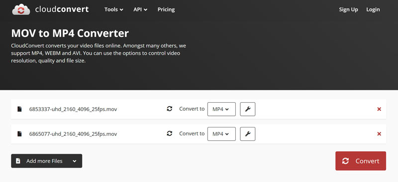 Cloudconvet MOV to MP4 Converter