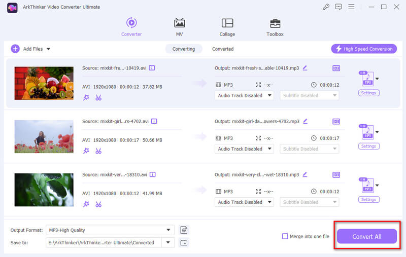 Convertir AVI en MP3 dans Arkthinker