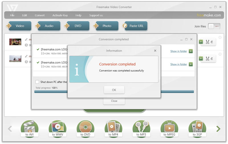 Convertir Flv en MP4 dans Freemake