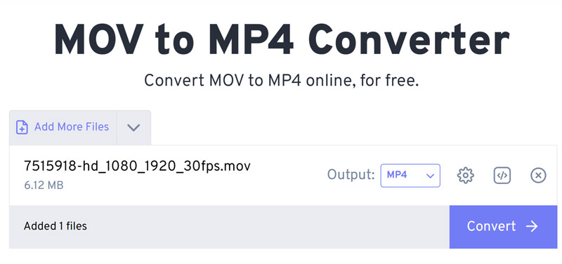 Conversor Freeconvert MOV para MP4