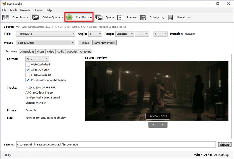 Handbrake MOV to MP4 Converter