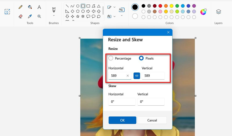 Windowsペイントで画像のサイズを変更する