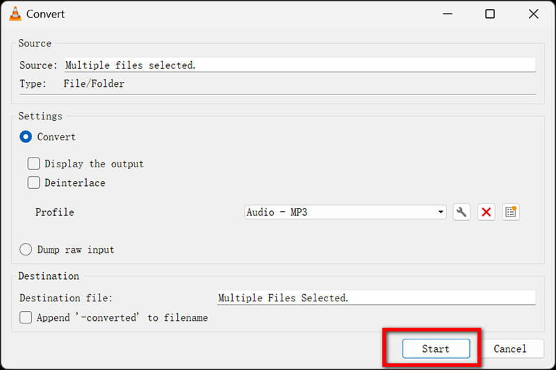 VLC Converter WebM para MP3