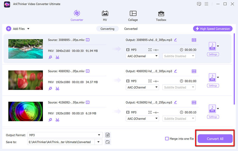 Arkthinker Convert MKV to MP3