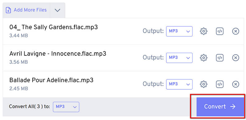 Freeconvert Converter Flac para MP3