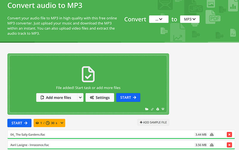 Convertidor de FLAC a MP3 en línea