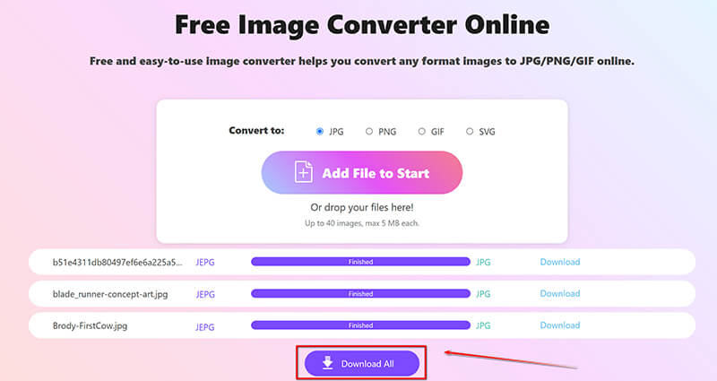 Save Converted JPG Files