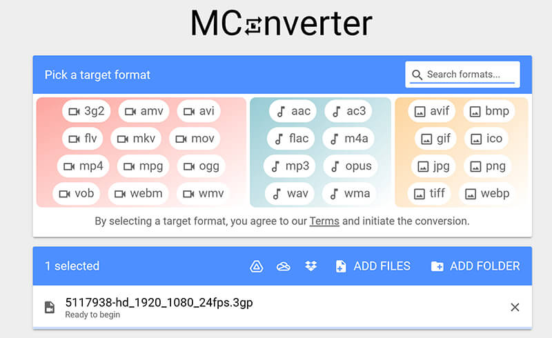 Select MP4 Output MConverter