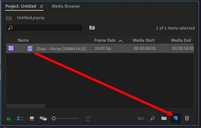 Create New Sequence in Premiere