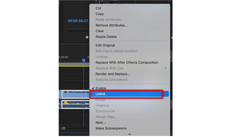 Unlink Audio Waveforms