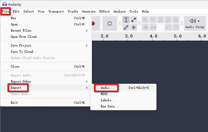 Import Audio Audacity