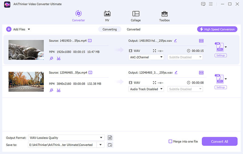 Convertir MP4 a WAV en Arkthinker